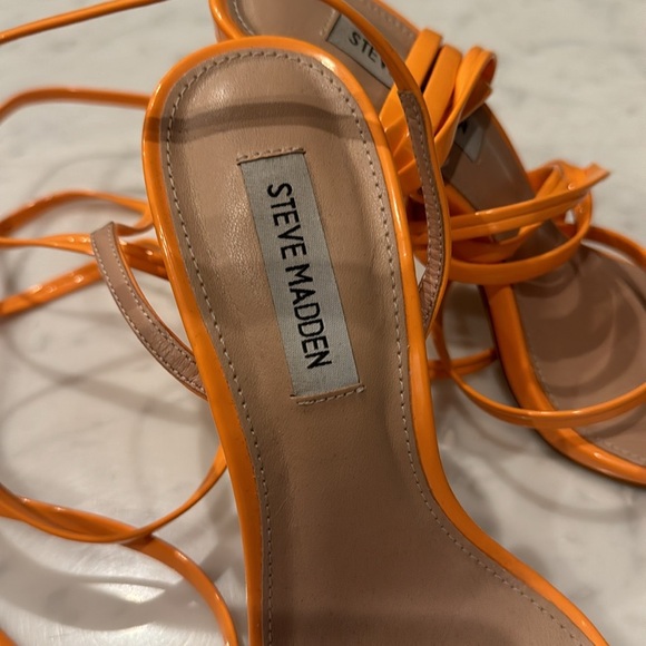 Steve Madden Orange Strappy Heels - Picture 4 of 5